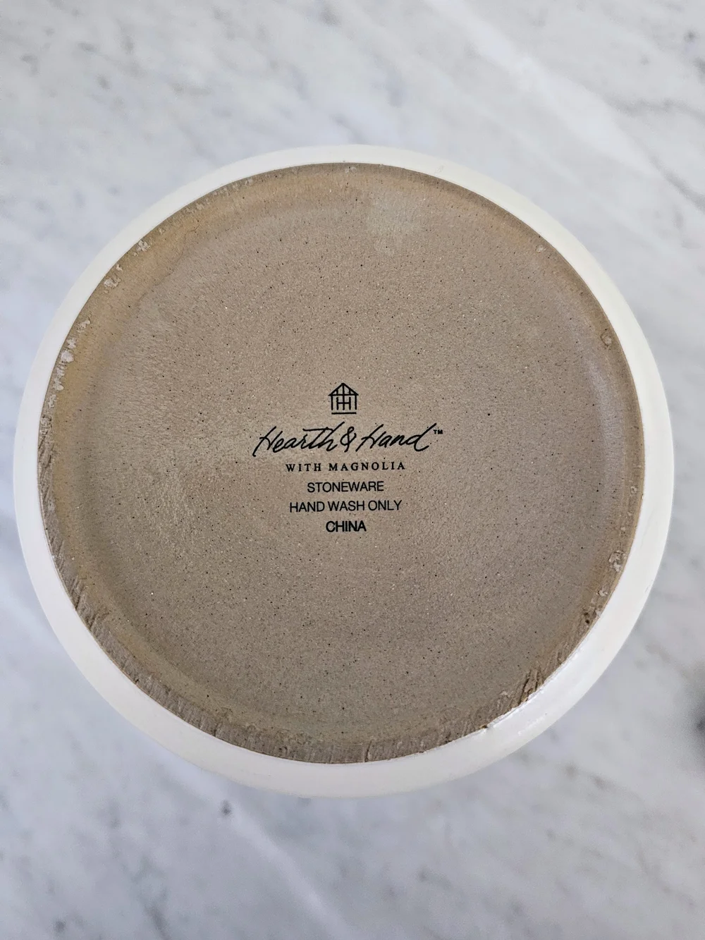 Hearth‎ & Hand Magnolia Coffee Canister Wood Lid Scoop White Stoneware Farmhouse